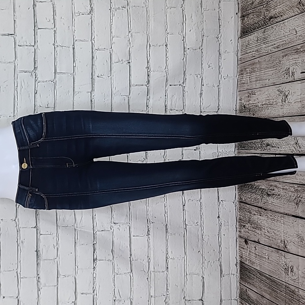 Frame Le High Retro 70's Style Hi-Rise Skinny Crop Ankle Jeans in Macaroni Blue
